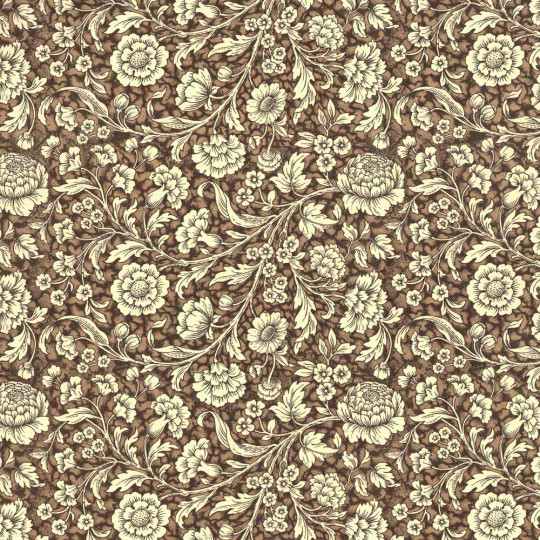 Small Brown Wildflowers Print Italian Paper ~ Carta Varese Italy